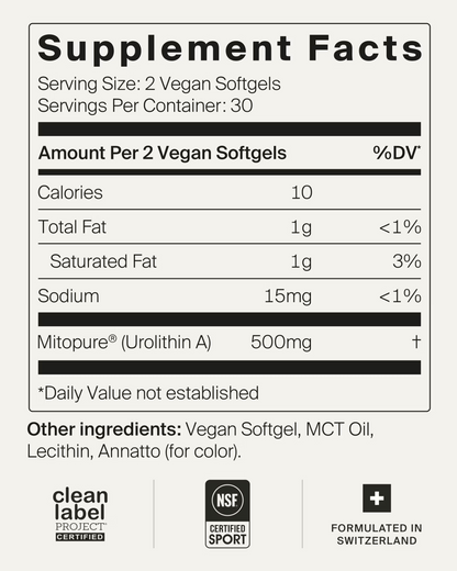 Origin Urolithin A || Mitopure® Longevity Softgels for Cellular Energy & Muscle Strength