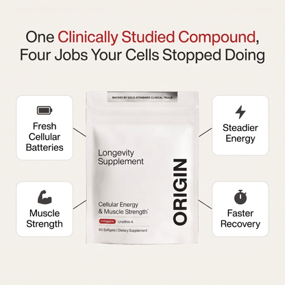 Origin Urolithin A || Mitopure® Longevity Softgels for Cellular Energy & Muscle Strength