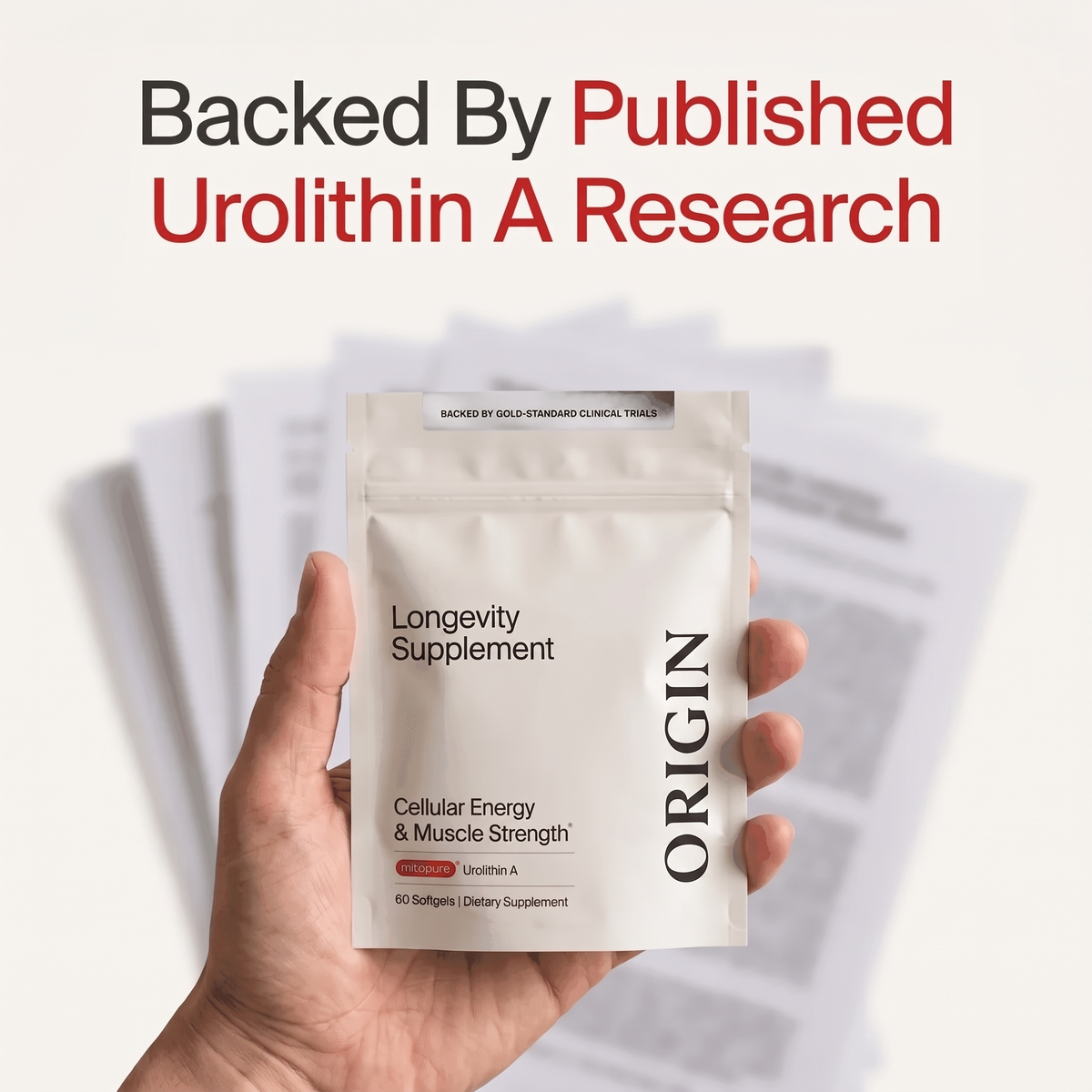 Origin Urolithin A || Mitopure® Longevity Softgels for Cellular Energy & Muscle Strength