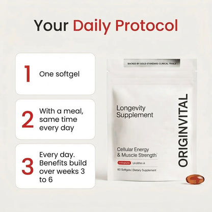 Origin Urolithin A | Mitopure® Longevity Softgels for Cellular Energy & Muscle Strength
